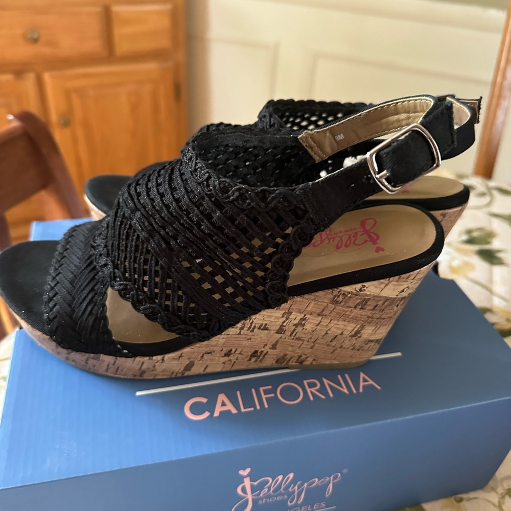 Worn once black Jellypop Hestia wedge. Size 9